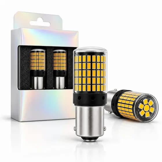 Kit 2 Par Lâmpada LED S25 1157 BAU15S Canbus 3014 para Sinalização e Lanterna Lateral Automóvel Motocicleta Universal