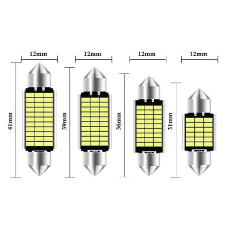 Lâmpada Led Pingo T10 Canhão Extra Forte conjunto 31-41MM