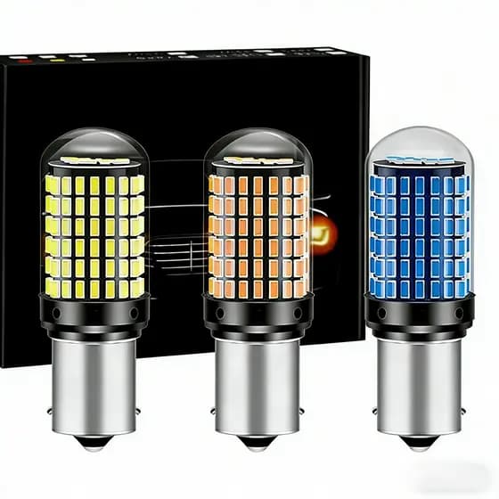 Lâmpadas 150LEDs 12-24V com Alta Eficiência e Brilho Intenso para Sinal de Volta Automóvel Motocicleta Universal