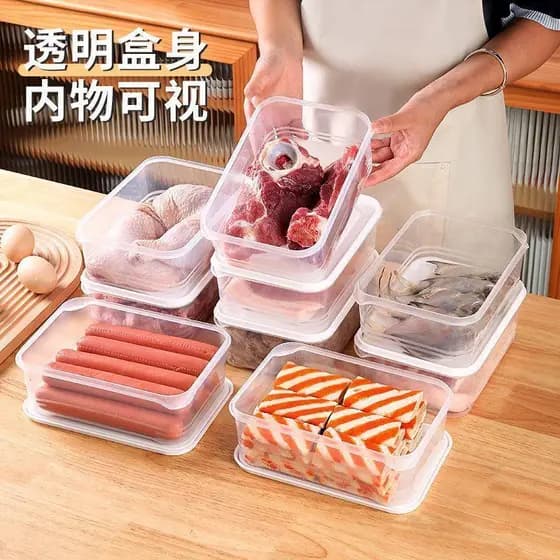 Transparente transparente carne congelada caixa de armazenamento congelado classificação de alimentos pratos laterais de
