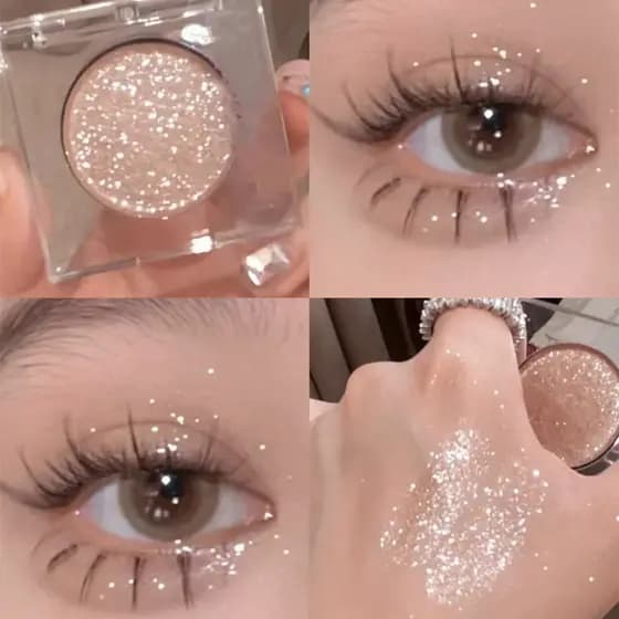 Niu Lang Weaver Girl Monocromático Sombra Fina Glitter Perolado Brilho Cristal Luar Strobe Destaque Marca Ping Alternati