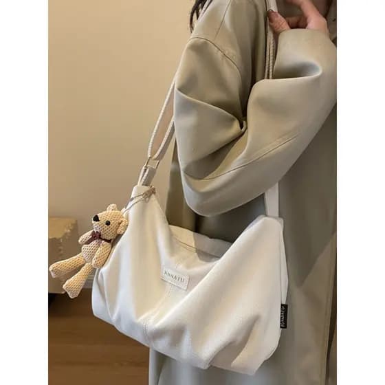Ins estilo coreano saco do mensageiro feminino grande capacidade saco de lona Casual All-Match mochila estudantes univer