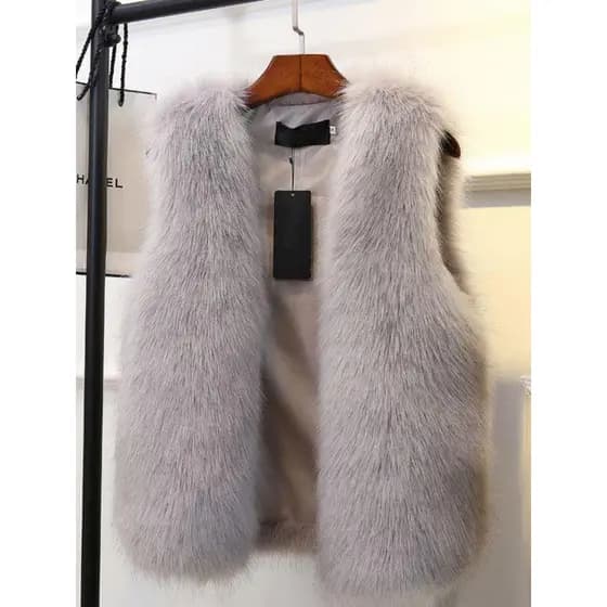 Colete de pele feminino 2024 outono inverno novo estilo colete engrossado colete de pele quente exterior usar tamanho gr