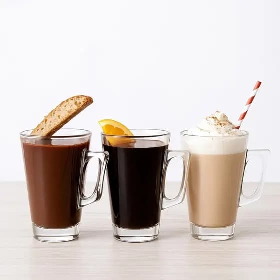 Conjunto 3 Canecas Vidro 230ml Transparente Café Chá Suco Bebidas Quentes Frias Resistente