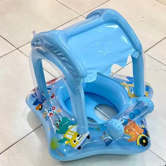 Boia Bote Infantil Azul Estrela c/ Bichinhos - Proteção Solar e Conforto com Fralda