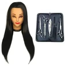 Kit Cabeça De Boneca Organica 65cm Com Kit de Tesouras Profissionais Obopekal