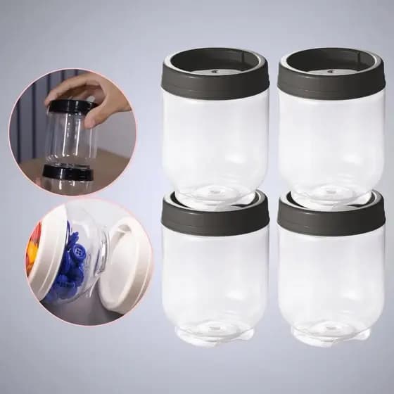 Porta Tempero Organizador Condimentos Empilhável Kit 4 Potes