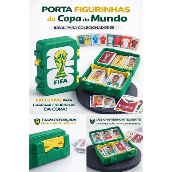 PORTA FIGURINHAS COPA DO MUNDO 2026 – CAIXA ORGANIZADORA PREMIUM