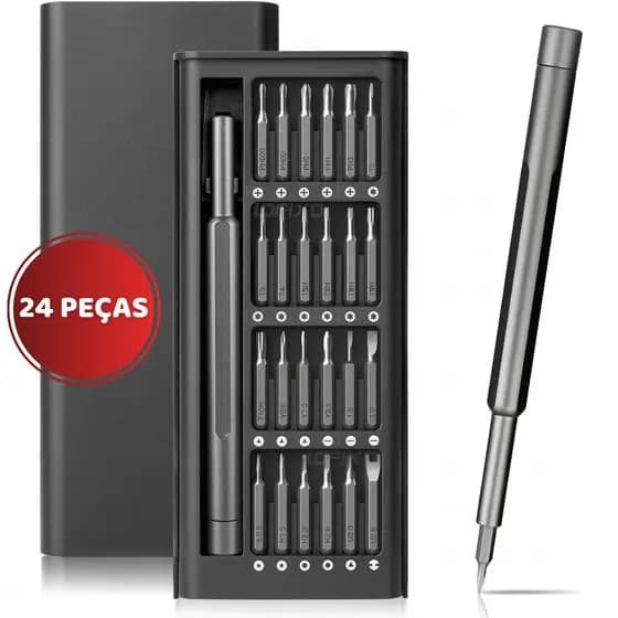 Jogo de Chave de Fenda 24 em 1 Magnética Kit de Precisão Profissional