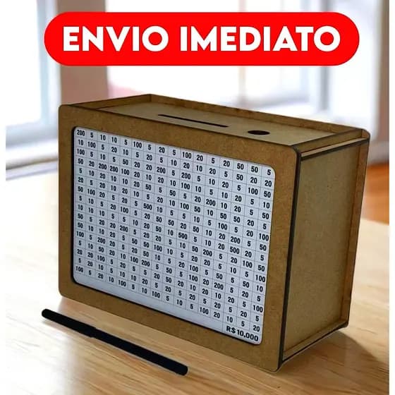 Cofrinho de Madeira TV Retrô + Caneta de Registro, Presente Criativo para Crianças