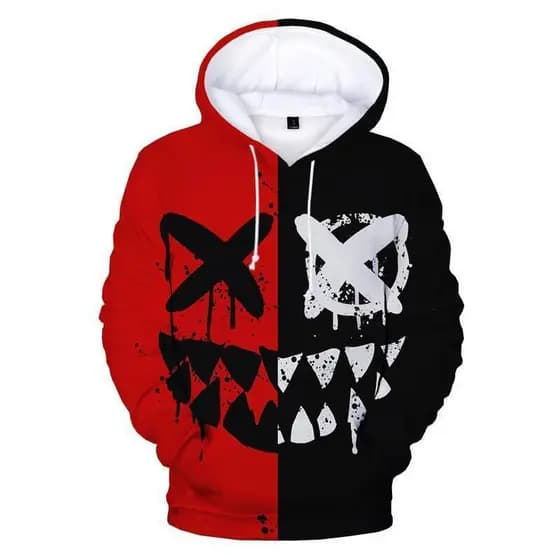 XOXO Padrão Na Moda Diabo Rosto Sorridente 3D Impresso Moletom Com Capuz Masculino Feminino Casual Engraçado Pullovers H