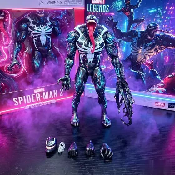 2026 novo produto marvel marvel Spiderman versão do jogo veneno conjunta figura de ação relógio modelo decoração Desktop