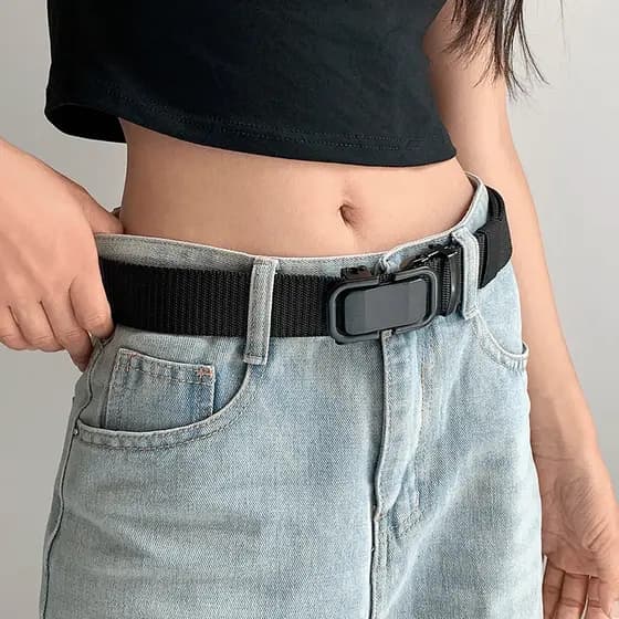 2025 novo estilo masculino feminino lona cinto de náilon não-buraco fivela automática cinto leve Ultra-leve durável estu