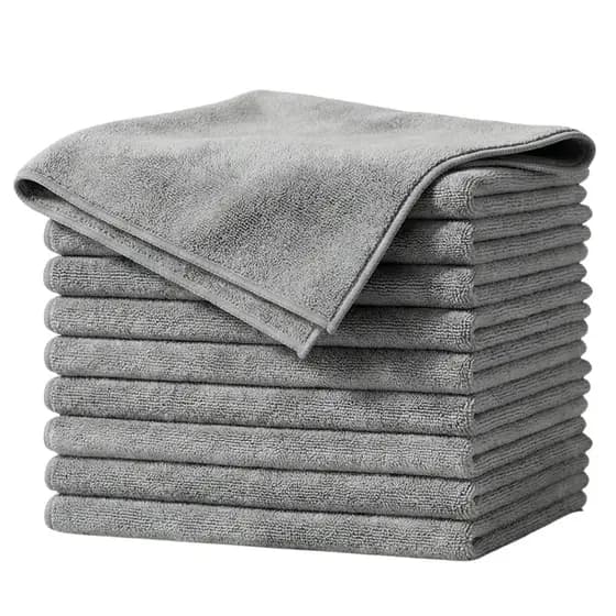 10 Panos Microfibra Cinza 30x30 Premium Alta Absorção