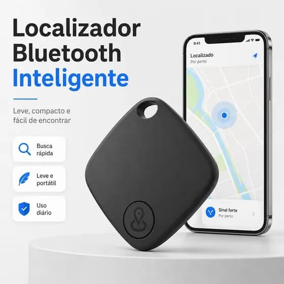 Localizador Bluetooth Inteligente Compatível com iPhone/iPad/Mac | Rastreador Anti Perda para Chaves, Bolsa, Mochila e P