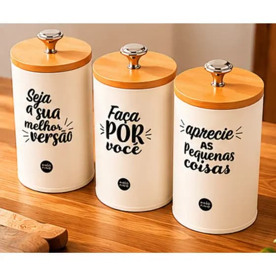 Kit Potes Herméticos Multiuso 3 Peças Organizador Cozinha Dolce Home