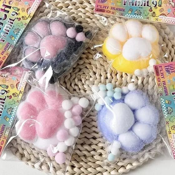 Brinquedos tab squishy Sensoriais patinha de Gato, sortidos, Soft PVC Presentes