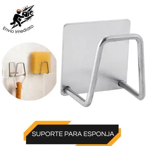 Porta Esponja de Aço Inoxidável para Pia de Cozinha Suporte Esponja e Bucha - tc