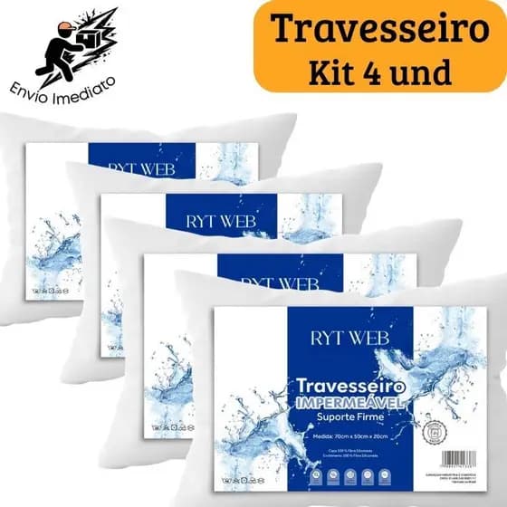 Travesseiro Impermeável Premium Luxo Antialérgico Macio Confortável Padrão Hotel -= tc