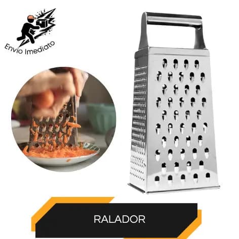 Ralador de Legumes e Queijo Fatiador Aço Inox Quatro Faces Multiuso Cortador Original para Cozinha