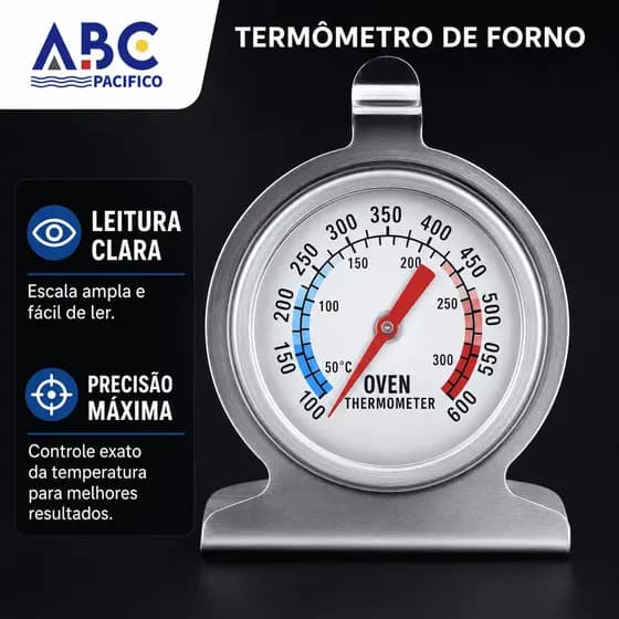 Termômetro de Forno Culinário até 300°C Multi-uso Aço Inox Novo Sell