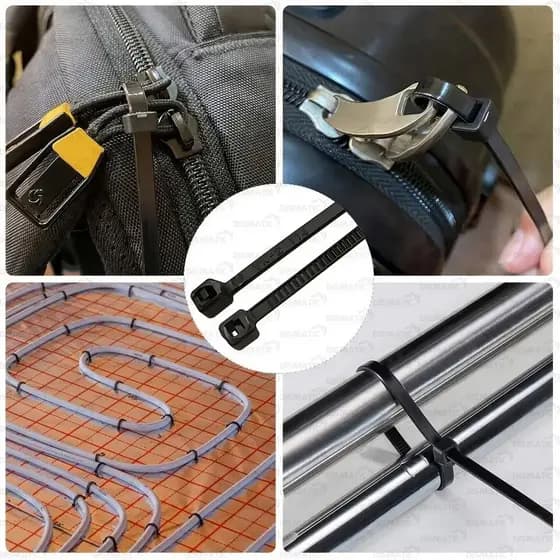Abraçadeira nylon preta fixador cabos fios elétrica amarração resistente