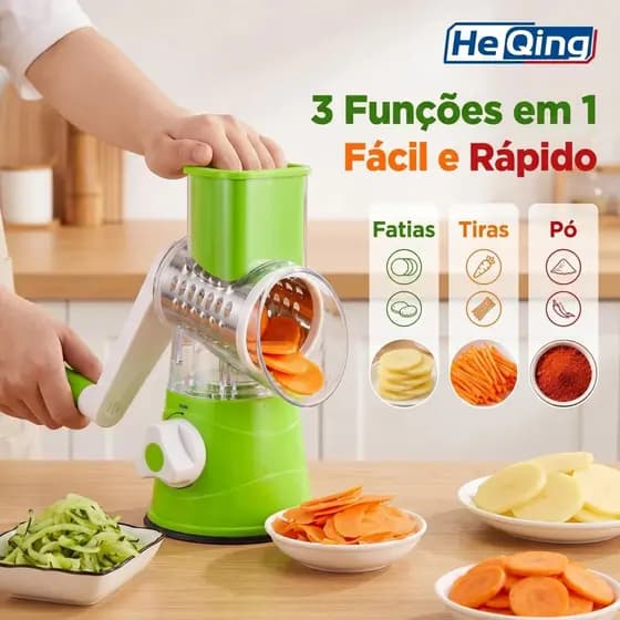 Ralador E Fatiador giratório de cozinha Cortador De Verduras E Legumes Tabletop Legumes 3 Em 1
