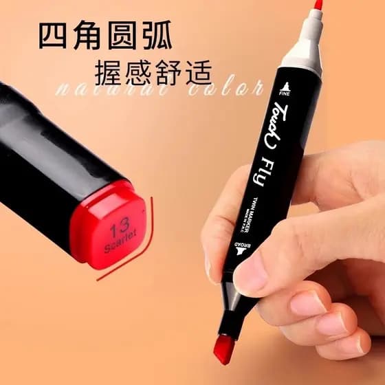 Marcador oleoso 24 cores arte dedicada crianças 36/48 cores caneta aquarela de duas cabeças estudantes da escola primári