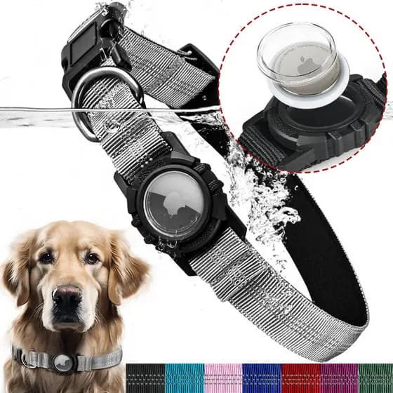 Coleira de cachorro Apple AirTag reflexiva à prova d'água transparente localizador de capa Anti-perda coleira para anima
