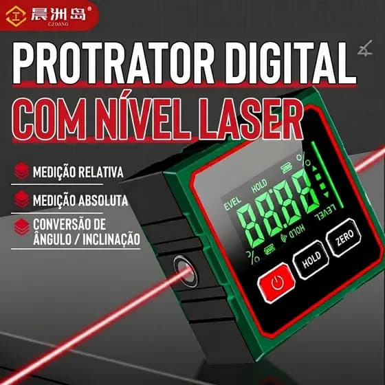 Medidor De Ângulo De Exibição MXBEAUTY , Inclinômetro Transferidor De Nível Preciso De Quatro Lados