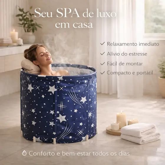 Banheira Dobravel SPA Adulto Portatil Ofuro Drenagem Rapida Porfissional Gelo