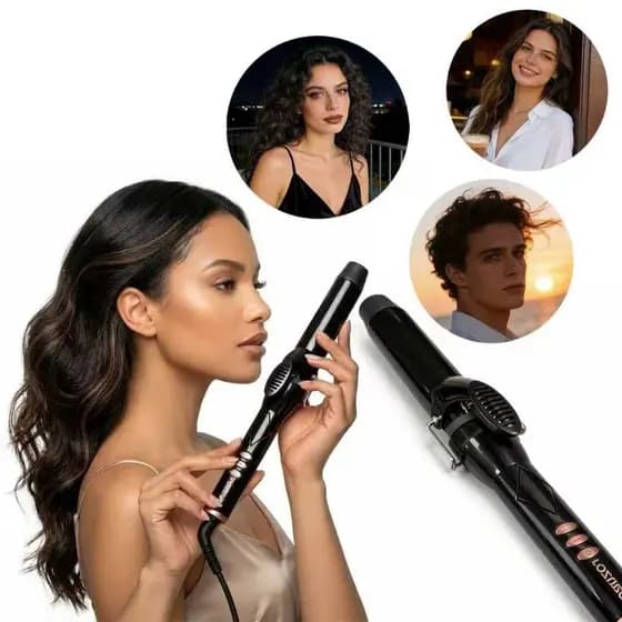 Curling Iron 32mm Professional Bivolt Curling Iron Natural Curl Cerâmica Anti-Frizz Cachos Duradouros