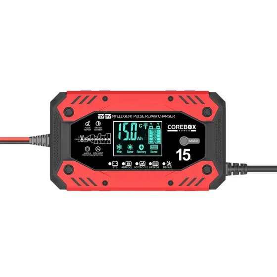 Carregador de Bateria Automotivo Bivolt AC 110-240V 12V/24V DC3.3V-29.6V 0.5-15A Inteligente