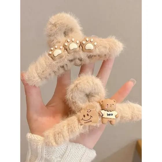 Outono inverno de pelúcia grande braçadeira cocar High-End tubarão clipe feminino 2026 novo estilo Hairpin volta cabeça