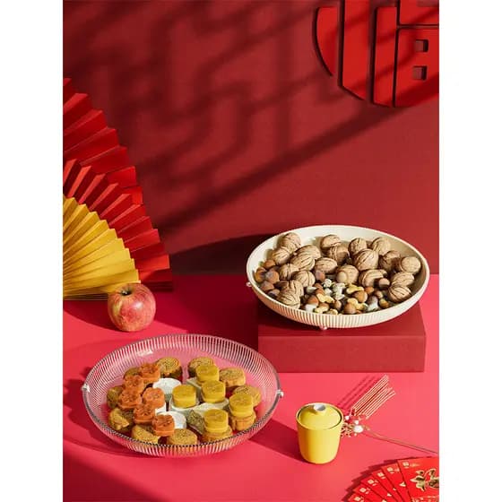 Prato de frutas doméstico sala de estar mesa de café frutas secas lanche prato 2023 novo estilo High-End luz luxo lanche