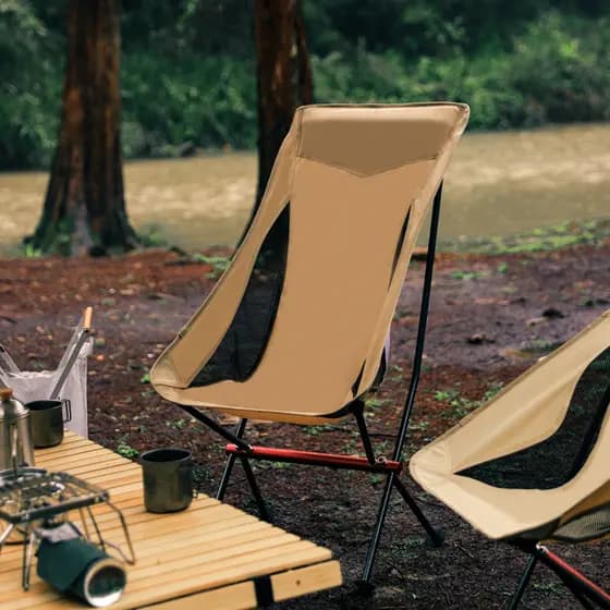 Ao ar livre portátil Ultra-leve liga de alumínio cadeira dobrável acampamento praia churrasco lua cadeira auto-condução