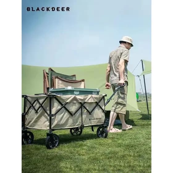 Caminhão de acampamento ao ar livre de cervo preto caminhão de compras portátil acampamento piquenique carrinho acampame
