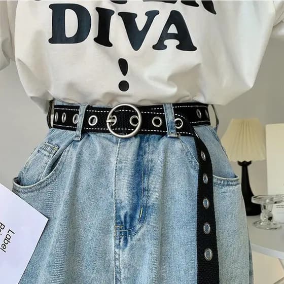 Cinto de lona feminino All-Match cinto coreano decoração feminina Design Jeans moda cinto largo sem perfuração
