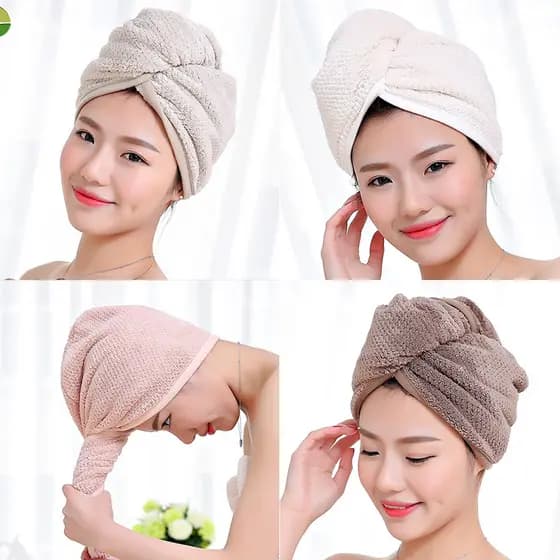 Grande touca de cabelo seco engrossado limpar o cabelo absorver água de secagem rápida engrossado velo adulto longo cabe