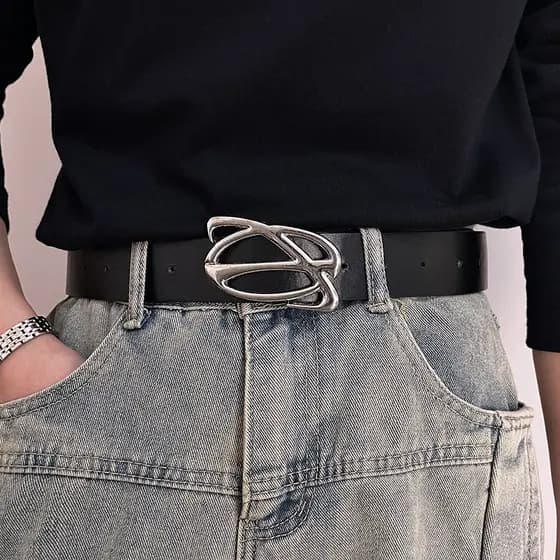 2025 novo estilo cinto largo masculino Casual combinando Jeans cinto na moda jovem estudante Design nicho