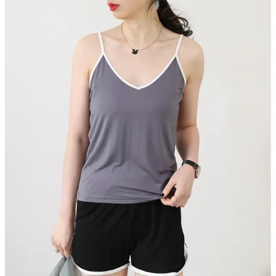 Camisola Modal feminina fina primavera verão interior exterior usar com decote em V magro-ajuste All-Match camisa de fun