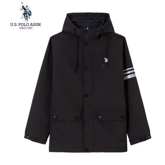 Uspoloassn Primavera Outono Jaqueta Masculina Com Capuz American Polo Association Jaqueta Cargo Preta Jaqueta Masculina
