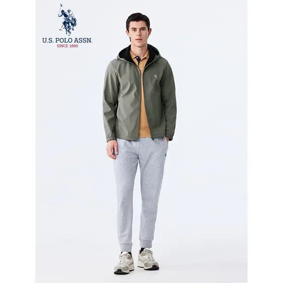 USPOLOASSN jaqueta com capuz forro de lã jaqueta masculina outono 2024 novo estilo Commuter Casual masculino jaqueta à p