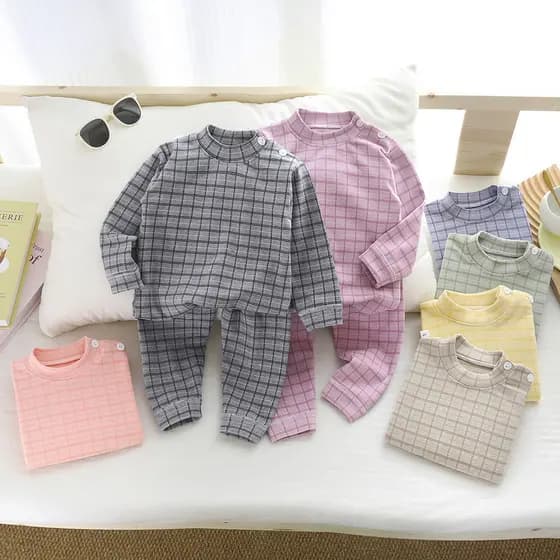 Crianças crianças alemão veludo Homewear conjunto meninos meninas outono inverno roupa interior térmica médio grande cri