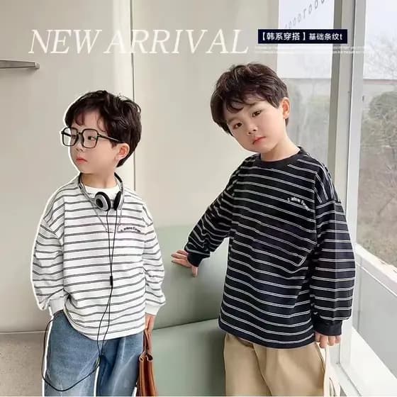 Bebê novo estilo outono crianças alemão veludo listrado camisa de fundo meninos meninas versão coreana camisa de fundo r