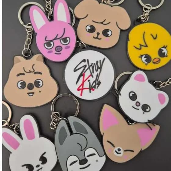 Chaveiro Cartoon Skzoo Stray Kids Impressão 3D - Todos os Personagens Pingente para Mochila ou Chave