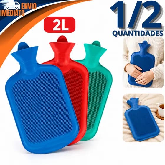 Bolsa Termica Compressa Grande 2L Com Tampa Agua Quente Fria Dores Muscular Colica Sinusite