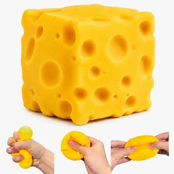 Squishy De Queijo Pequeno , Recuperação Macia E Rápida , Brinquedo Não Pegajoso Para Alívio Do Estresse Que Acalma Os Ne