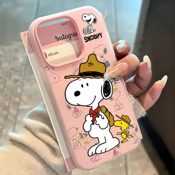 Capa 2 Em 1 Para Gelatina De Doces Capinha Snoopy Fofo IPhone 13 11 12 14 15 16 17 16e Normal Pro Max Air Macarons Case
