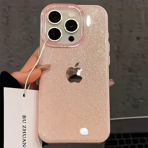 Efeito Diamante Capinha Capa Para iPhone 17 Ar 16 15 14 Plus 13 12 11 Pro Max XR Silicone Logo Metalizado Grátis Normal